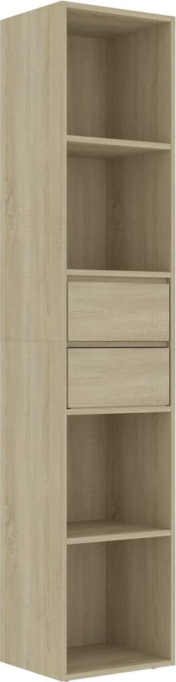 vidaXL - Boekenkast - 36x30x171 - cm - bewerkt - hout - sonoma - eikenkleurig