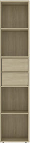 vidaXL - Boekenkast - 36x30x171 - cm - bewerkt - hout - sonoma - eikenkleurig
