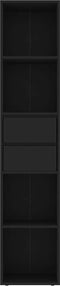 vidaXL - Boekenkast - 36x30x171 - cm - bewerkt - hout - zwart