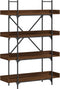 vidaXL - Boekenkast - 4-laags - 100x33x145,5 - cm - bewerkt - hout - bruineikenkleur
