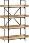 vidaXL - Boekenkast - 4-laags - 100x33x145,5 - cm - bewerkt - hout - sonoma - eiken