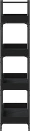 vidaXL - Boekenkast - 4-laags - 100x33x145,5 - cm - bewerkt - hout - zwart