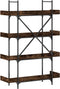 vidaXL - Boekenkast - 4-laags - 100x33x145,5 - cm - bewerkt - hout - gerookt - eiken