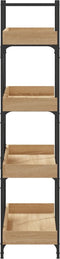 vidaXL - Boekenkast - 4-laags - 100x33x145,5 - cm - bewerkt - hout - sonoma - eiken