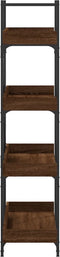 vidaXL - Boekenkast - 4-laags - 100x33x145,5 - cm - bewerkt - hout - bruineikenkleur
