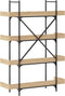 vidaXL - Boekenkast - 4-laags - 100x33x145,5 - cm - bewerkt - hout - sonoma - eiken