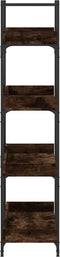 vidaXL - Boekenkast - 4-laags - 100x33x145,5 - cm - bewerkt - hout - gerookt - eiken