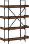 vidaXL - Boekenkast - 4-laags - 100x33x145,5 - cm - bewerkt - hout - bruineikenkleur