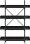 vidaXL - Boekenkast - 4-laags - 100x33x145,5 - cm - bewerkt - hout - zwart