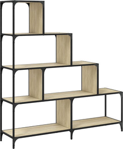 vidaXL - Boekenkast - 4-laags - 139x33,5x149 - cm - bewerkt - hout - sonoma - eiken