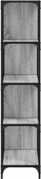 vidaXL - Boekenkast - 4-laags - 139x33,5x149 - cm - bewerkt - hout - grijs - sonoma