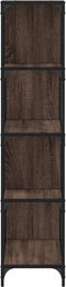 vidaXL - Boekenkast - 4-laags - 139x33,5x149 - cm - bewerkt - hout - bruin - eiken