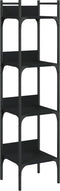 vidaXL - Boekenkast - 4-laags - 35x30x138,5 - cm - bewerkt - hout - zwart