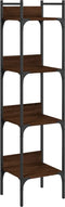 vidaXL - Boekenkast - 4-laags - 35x30x138,5 - cm - bewerkt - hout - bruineikenkleur
