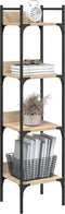vidaXL - Boekenkast - 4-laags - 35x30x138,5 - cm - bewerkt - hout - sonoma - eiken