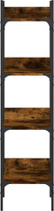 vidaXL - Boekenkast - 4-laags - 35x30x138,5 - cm - bewerkt - hout - gerookt - eiken