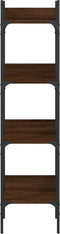 vidaXL - Boekenkast - 4-laags - 35x30x138,5 - cm - bewerkt - hout - bruineikenkleur