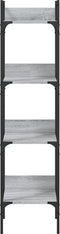 vidaXL - Boekenkast - 4-laags - 35x30x138,5 - cm - bewerkt - hout - grijs - sonoma