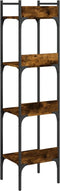 vidaXL - Boekenkast - 4-laags - 35x30x138,5 - cm - bewerkt - hout - gerookt - eiken