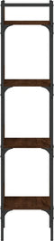 vidaXL - Boekenkast - 4-laags - 35x30x138,5 - cm - bewerkt - hout - bruineikenkleur