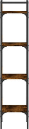 vidaXL - Boekenkast - 4-laags - 35x30x138,5 - cm - bewerkt - hout - gerookt - eiken
