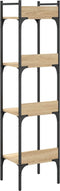 vidaXL - Boekenkast - 4-laags - 35x30x138,5 - cm - bewerkt - hout - sonoma - eiken