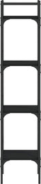 vidaXL - Boekenkast - 4-laags - 35x30x138,5 - cm - bewerkt - hout - zwart