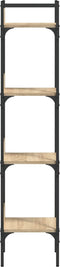 vidaXL - Boekenkast - 4-laags - 35x30x138,5 - cm - bewerkt - hout - sonoma - eiken