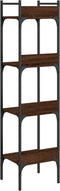 vidaXL - Boekenkast - 4-laags - 35x30x138,5 - cm - bewerkt - hout - bruineikenkleur