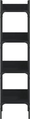 vidaXL - Boekenkast - 4-laags - 35x30x138,5 - cm - bewerkt - hout - zwart