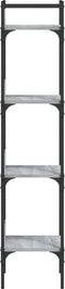vidaXL - Boekenkast - 4-laags - 35x30x138,5 - cm - bewerkt - hout - grijs - sonoma