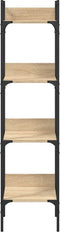 vidaXL - Boekenkast - 4-laags - 35x30x138,5 - cm - bewerkt - hout - sonoma - eiken