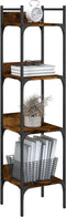 vidaXL - Boekenkast - 4-laags - 35x30x138,5 - cm - bewerkt - hout - gerookt - eiken
