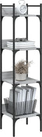 vidaXL - Boekenkast - 4-laags - 35x30x138,5 - cm - bewerkt - hout - grijs - sonoma