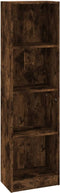 vidaXL - Boekenkast - 4-laags - 40x24x143 - cm - bewerkt - hout - gerookt - eikenkleur