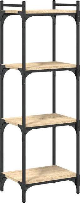 vidaXL - Boekenkast - 4-laags - 40x30x120 - cm - bewerkt - hout - sonoma - eikenkleur
