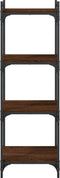 vidaXL - Boekenkast - 4-laags - 40x30x120 - cm - bewerkt - hout - bruin - eikenkleur