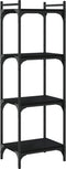 vidaXL - Boekenkast - 4-laags - 40x30x120 - cm - bewerkt - hout - zwart