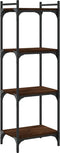 vidaXL - Boekenkast - 4-laags - 40x30x120 - cm - bewerkt - hout - bruin - eikenkleur
