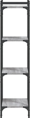 vidaXL - Boekenkast - 4-laags - 40x30x120 - cm - bewerkt - hout - grijs - sonoma