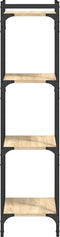 vidaXL - Boekenkast - 4-laags - 40x30x120 - cm - bewerkt - hout - sonoma - eikenkleur