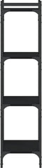 vidaXL - Boekenkast - 4-laags - 40x30x120 - cm - bewerkt - hout - zwart