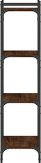 vidaXL - Boekenkast - 4-laags - 40x30x120 - cm - bewerkt - hout - bruin - eikenkleur