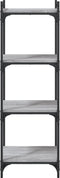 vidaXL - Boekenkast - 4-laags - 40x30x120 - cm - bewerkt - hout - grijs - sonoma