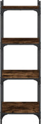 vidaXL - Boekenkast - 4-laags - 40x30x120 - cm - bewerkt - hout - gerookt - eikenkleur