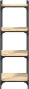 vidaXL - Boekenkast - 4-laags - 40x30x120 - cm - bewerkt - hout - sonoma - eikenkleur