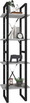 vidaXL - Boekenkast - 4-laags - 40x30x140 - cm - bewerkt - hout - grijs - sonoma - eiken