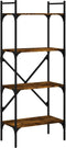 vidaXL - Boekenkast - 4-laags - 56x31,5x138,5 - cm - bewerkt - hout - gerookt - eiken