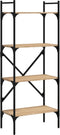 vidaXL - Boekenkast - 4-laags - 56x31,5x138,5 - cm - bewerkt - hout - sonoma - eiken