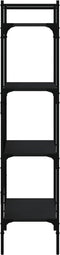 vidaXL - Boekenkast - 4-laags - 56x31,5x138,5 - cm - bewerkt - hout - zwart